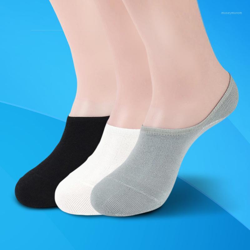

Mesh knitting Bamboo Fiber Invisible Boat Socks Men Silicone Slip Design 5 Colors Shallow Mouth Breathable Summer Spring Sock1, Black wang