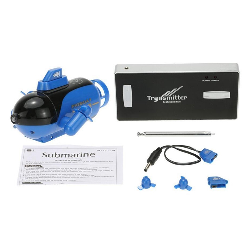 

40MHz RC Boat Radio Control Submarine RC Submarine with Light Toys for Children Gift RTR, Yellow