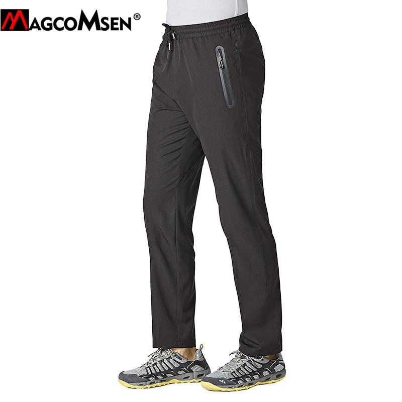 

MAGCOMSEN Casual Joggers Pants Men Spring Summer Quick Dry Gym Workout Trousers Zip Pockets Sweatpants Running Fitness Pants Man, Black