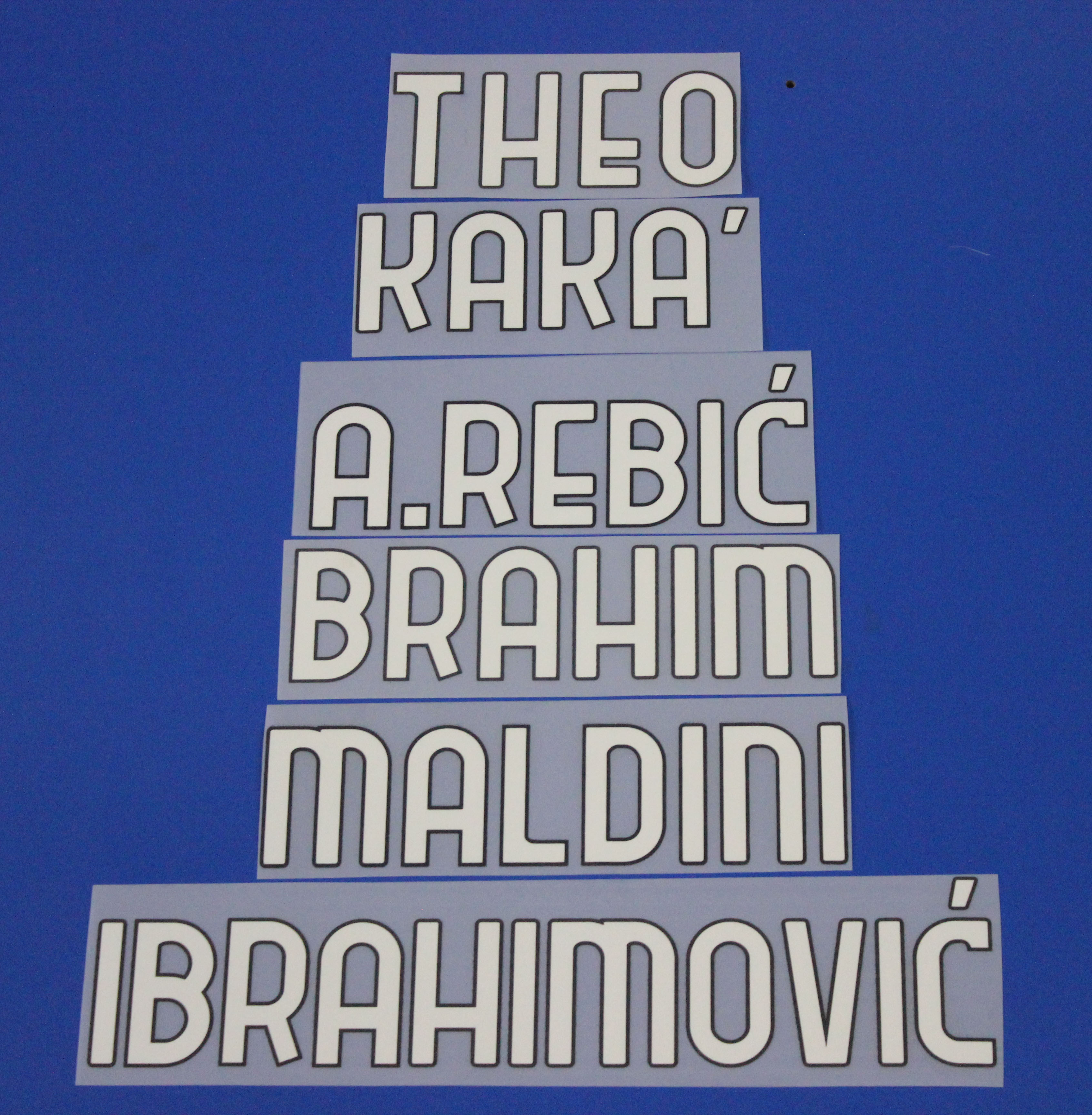 

2020-2021 Serie A Club IBRAHIMOVIC TONALI soccer Nameset Customize Name A-Z Number 0-9 Print Football Player font nameset patch