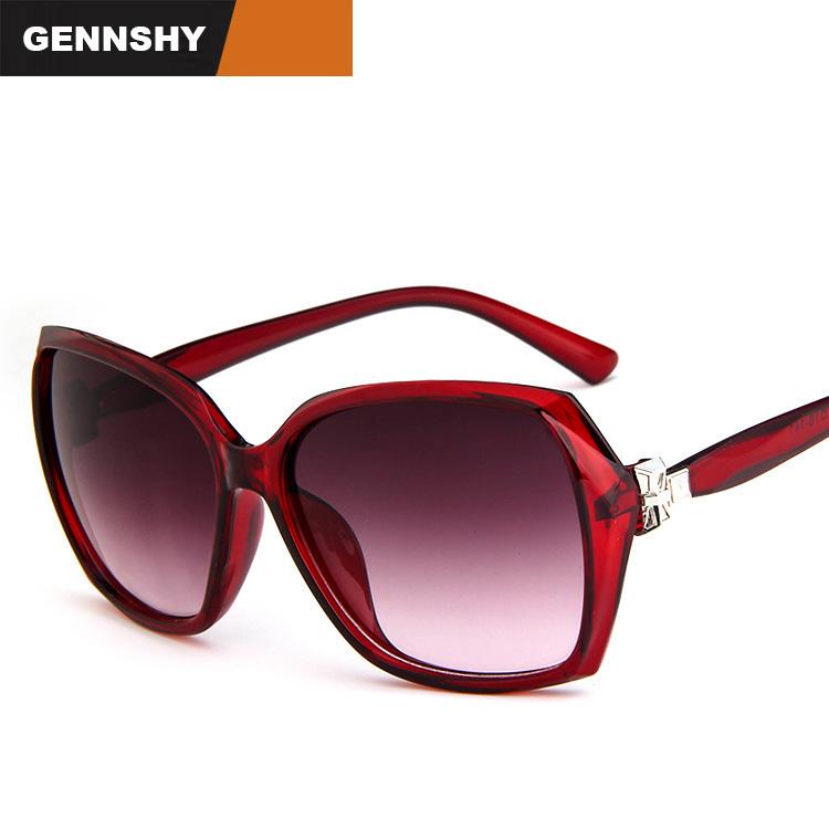 

2020 Fashion Big Square Sunglasses Women Retro Brand Design Plastic Sun Glasses With Bowknot Oversize Eyewear Burgundy UV400