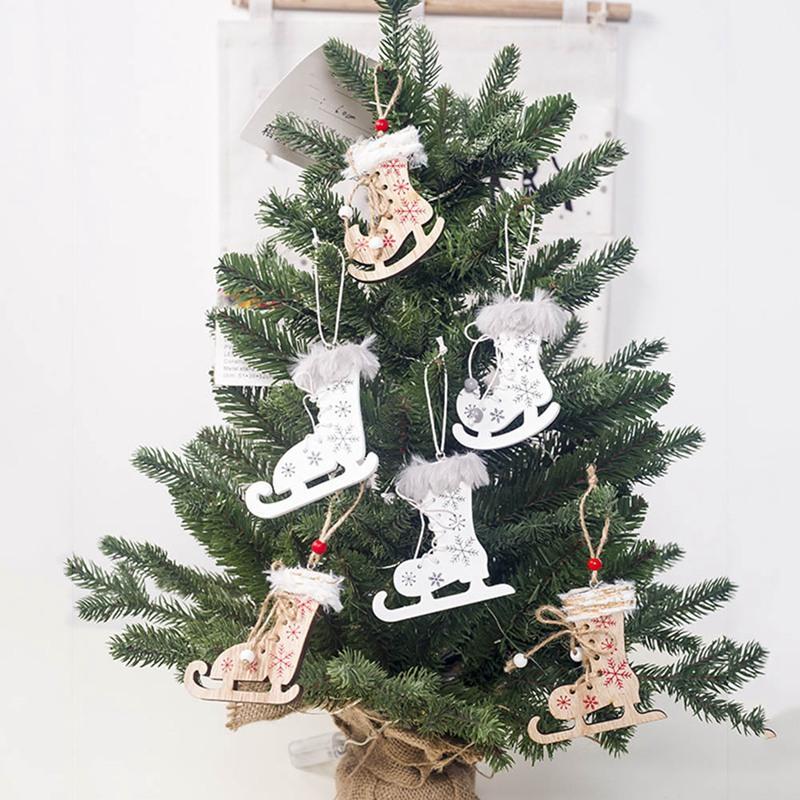 

3PCS Mix Christmas Wooden Pendants Ornaments Creative Wood Craft Xmas Tree Ornament Christmas Party Decorations Kids Gifts1