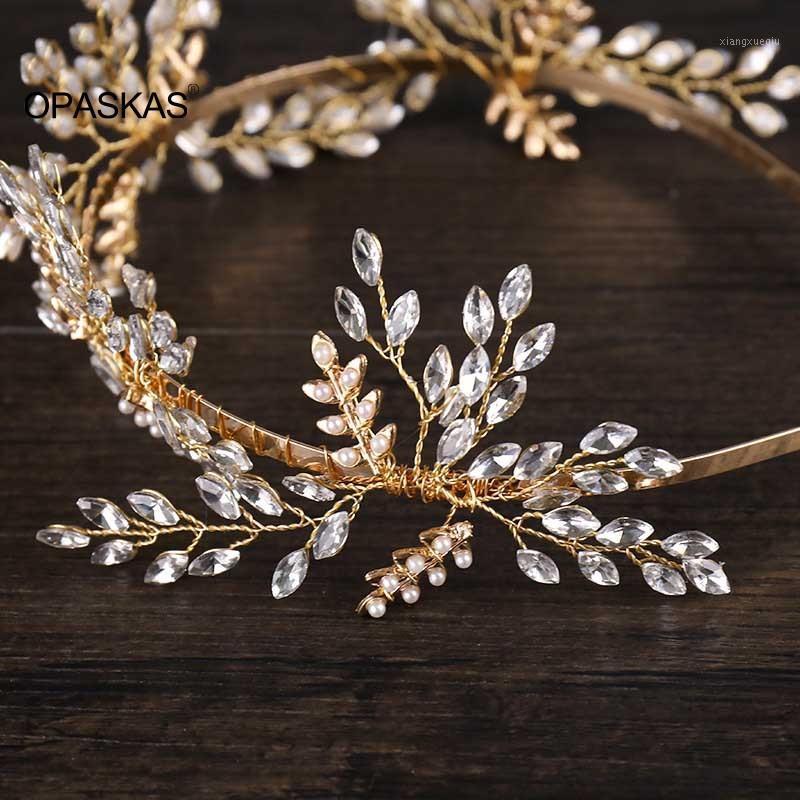 

Hair Clips & Barrettes Crystal Bridal Tiara Wedding Accessories Headband Girls Pearl Band Headpiece Jewelry Women Delicate Bride Headress VL, Golden;silver