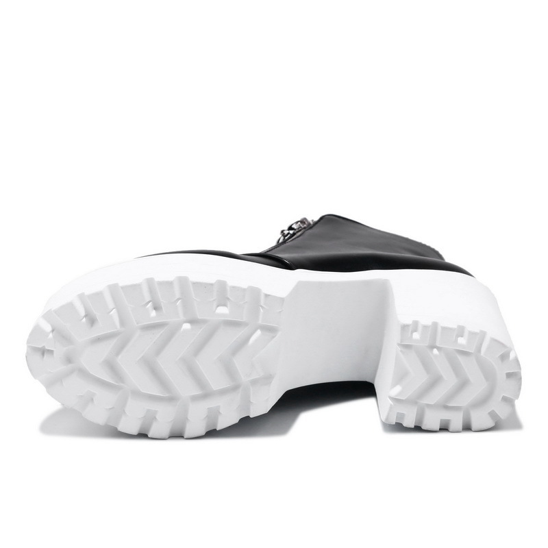 

Sgesvier Black White Platform Ankle Boots for Women High Heels Boots Ladies Zip Autumn Winter Booties Woman Boots Shoes 2019 T2004