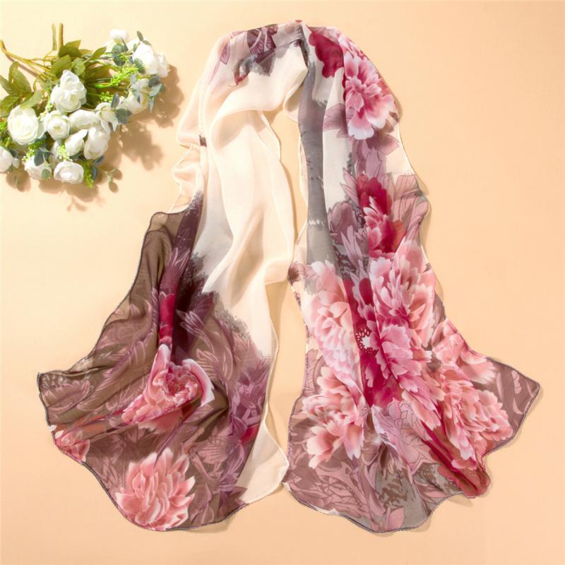 

New spring and summer explosion models multi-color printed chiffon silk scarf ladies wild sunscreen shawl decorative scarf