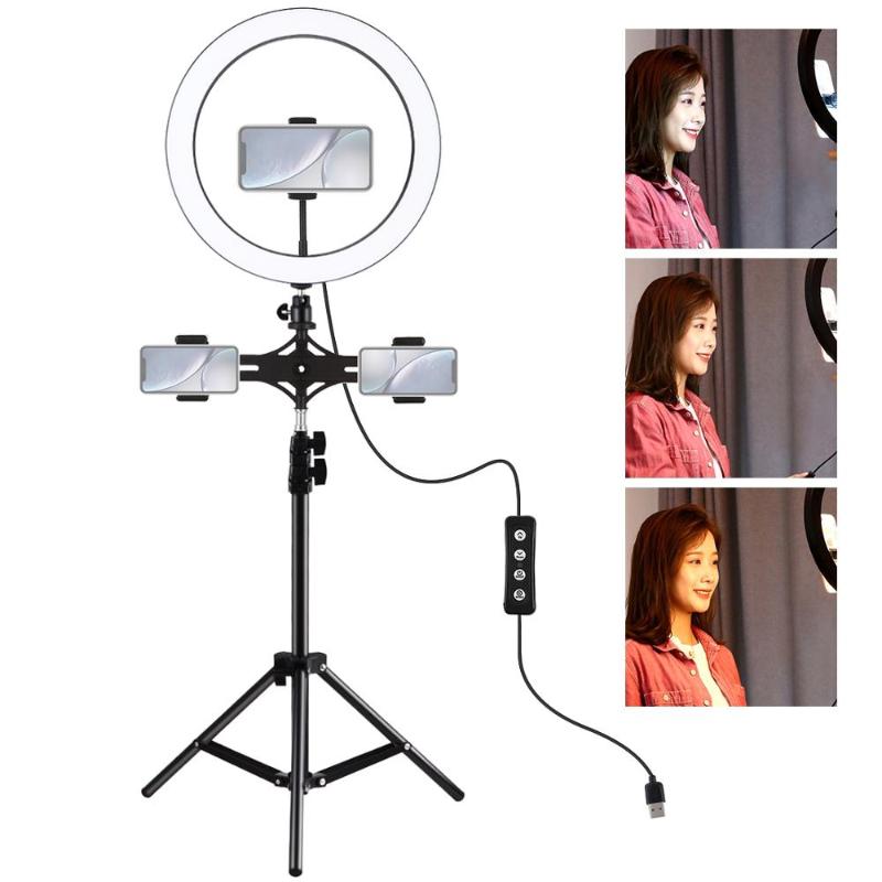 

LANBEIKA 11.8 Inch LED Selfie Ring Light &1.1m Light Stand &Cell Phone Holder For Photo Studio YouTube Vlogging Video Shooting