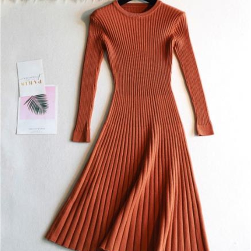 

2021 New Long Sleeve Sweater Women Autumn Winter Female Robe Hiver Casual Streetwear Party Elastic Black A-line Knitted Hyy9, Beige