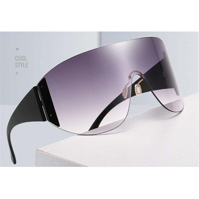 

Oversized Shield Visor Sunglasses Women Large Size Mirror Sunglasses Men Transparent Frame Vintage Big Windproof Retro GlasseNX