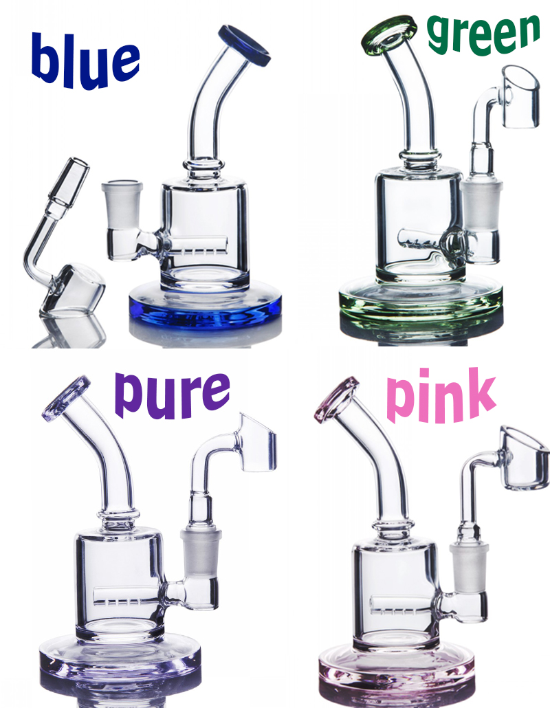 

Small Hookah Bubbler Colorful Purple Pink Blue and Green Glass Bongs Water Pipe Dab Rig with 14 mm Joint Banger Smoking Accessories