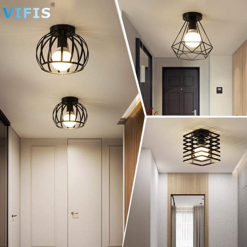 

Retro Ceiling Lamp Vintage Ceiling Light Lamp Cozy Decor for Bed Room Corridor Dining room Black Loft 110V 220V E27 Socket