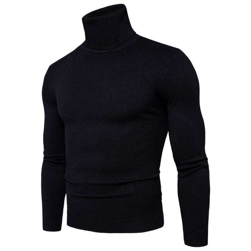

Sweater Pullover Men 2020 Male Brand Casual Slim Sweaters Men High Quality Solid Color Hedging Turtleneck Men'S Sweater, Navy