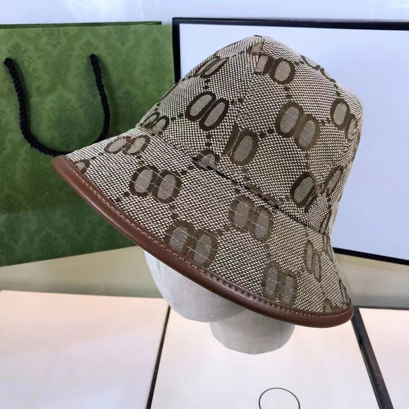 

Bucket hats designer Bucket Hat luxury fashion sun visor classic two letter Beach cap outdoor travel caps, Brown