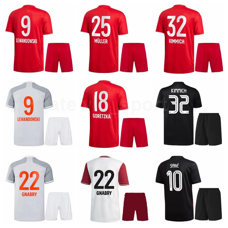 

20-21 Soccer 25 Thomas Muller Jersey Set 18 Leon Goretzka 19 Alphonso Davies 7 Serge Gnabry 5 Benjamin Pavard Football Shirt Kits B-R, With patch