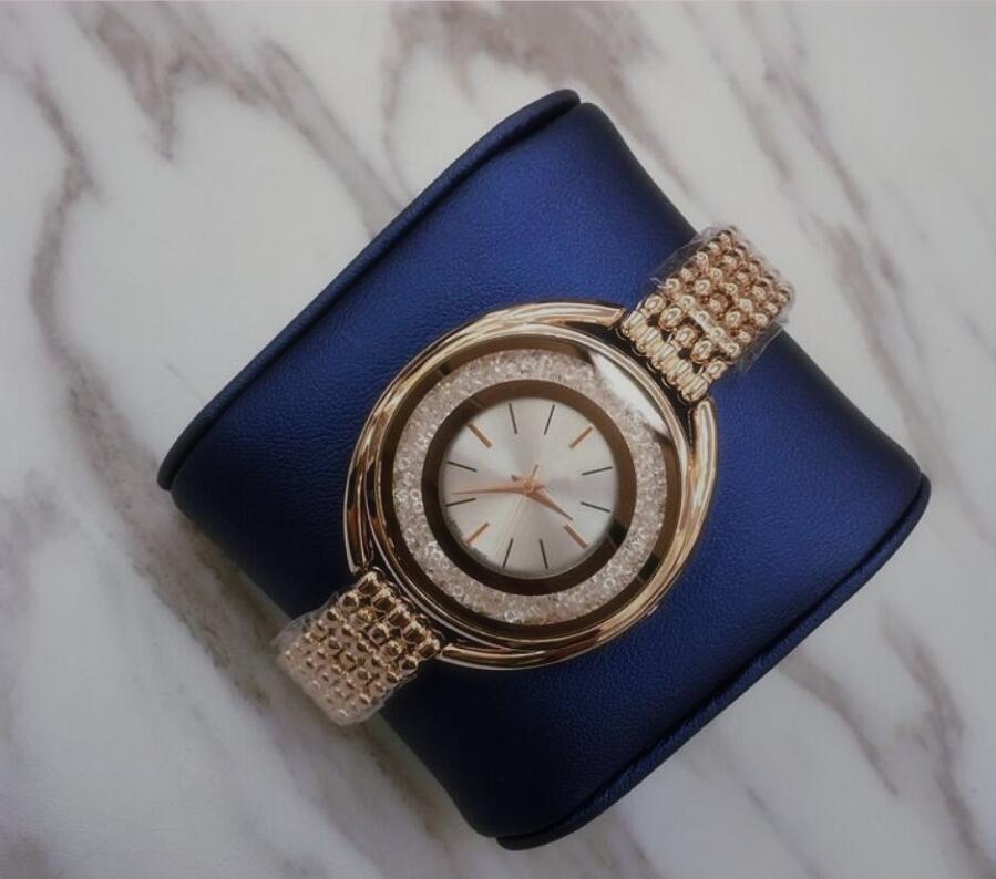

Top Nice Moving diamond sands quartz movement women watch Crystal Rhinestone Wristwatches Stainless Steel Women Gold Watch bracelet Clock, As pic