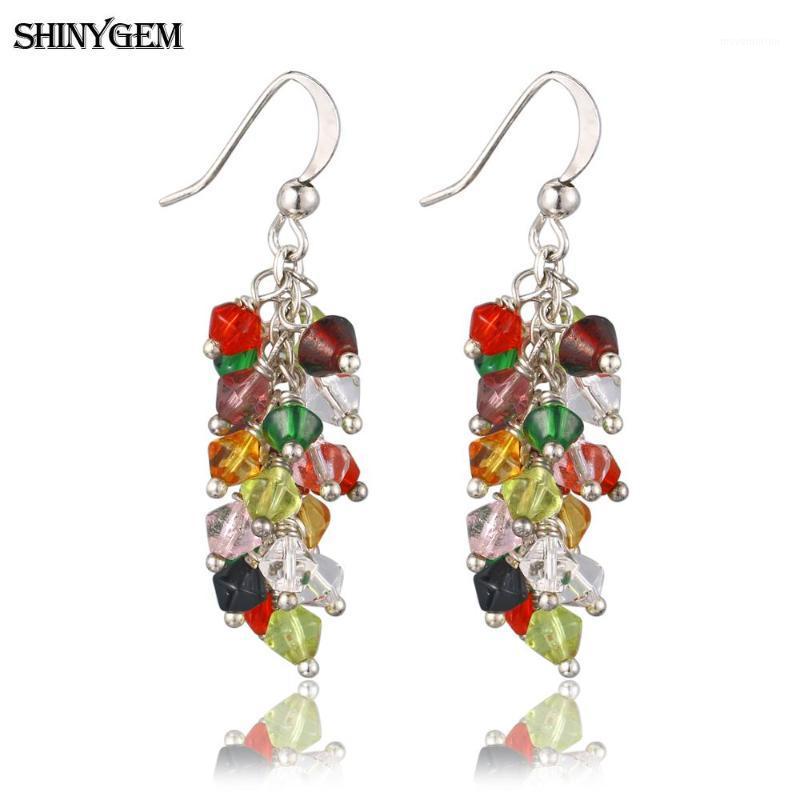 

ShinyGem 4mm Geometric Glass Crystal Long Earrings Elegant Handmade 8 Colors Grape Shape Drop Earrings Fashion Jewelry For Women1
