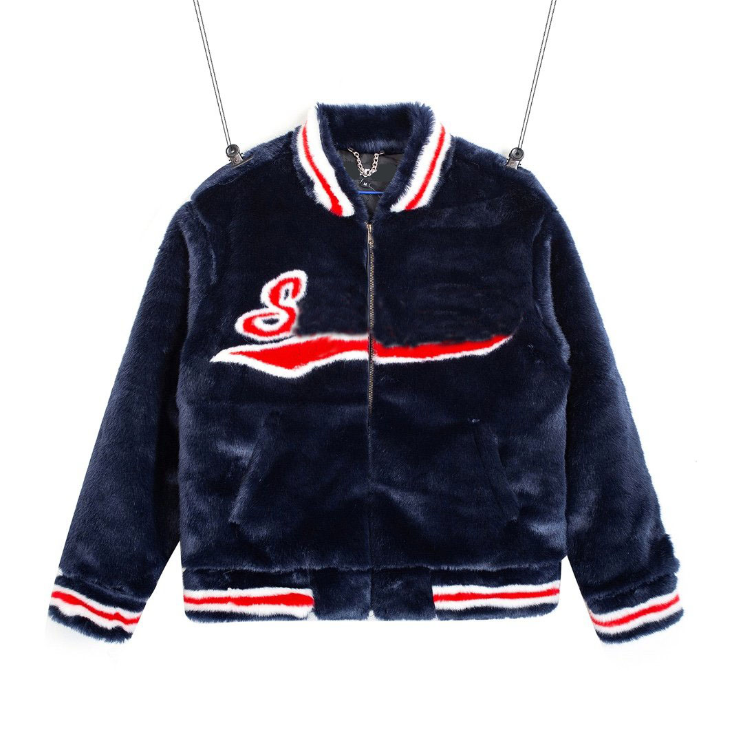 

20ss new mens fur coat hip hop street fashion faux fur jacket Laser cutting of letters on chest Comfortable handsome autumn winter jacket, Desiccant