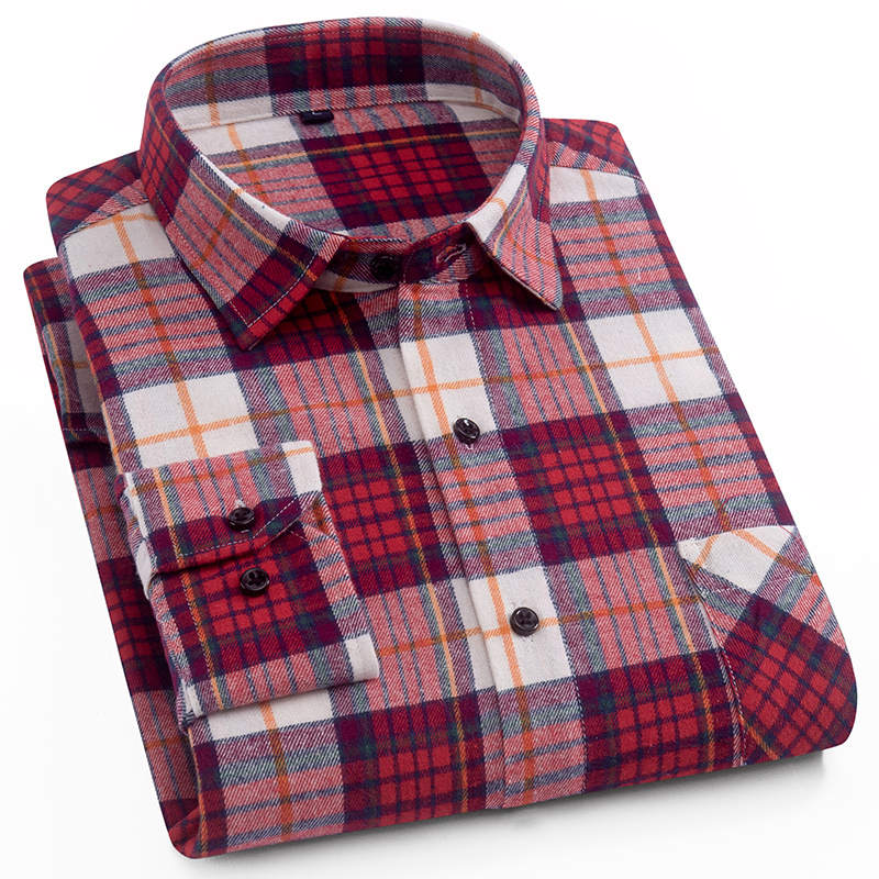 

2021 Men's Plaid Long Sleeve 100% Cotton Comfortable Multi-color Summer New Fashion Men Shirt Low Price M-5xl Yhpr, Dtf07
