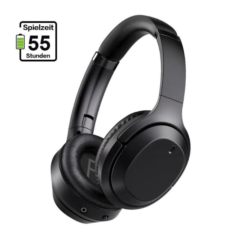 

GURSUN M98 Headphones Bluetooth Headset 5.0 Wireless Headphones HiF Stereo Foldable with Microphone ANC Active Noise Cancelling, Black
