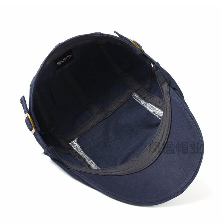 

Men's peaked cap Korean fashion hat male all-matching beret elderly sun protection hat middle-aged and elderly advance hats, Letter-khaki