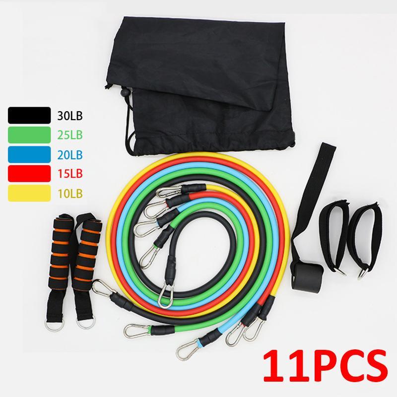 

NEW 11pcs Pull Rope Resistance Band Set Home Elastic Exercises Body Fitness Workout Equipment Latex Tubes Strength Gym Equipment1