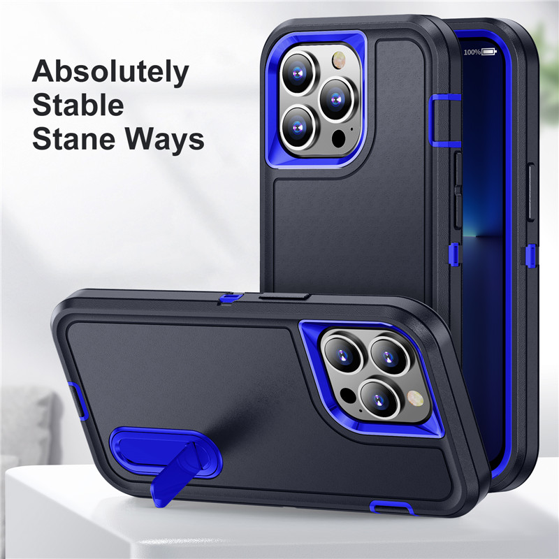 

360 Full Phone Cases Protective Rugged Triple Defense Cover With Stand Holder Robot Cover for iPhone 13 pro max 11 12 S22 PLUS S22Ultra, Mix color