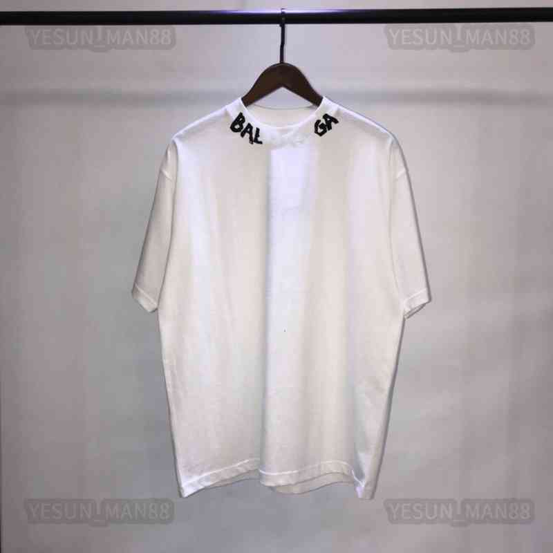 

Designer Luxury Spring And Summer Balencaigas Classic Graffiti Collar Printed T Shirt Mens And Womens Couple Loose Short Sleeve Tee, 22