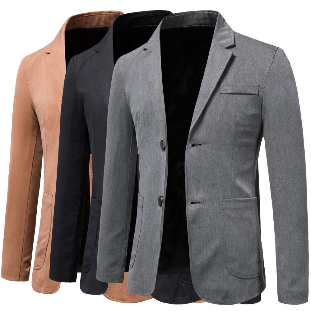 

2021 New Mens Fashion Autumn Winter Quality Luxurious Woolen Blazer Wedding Prom Singers Blazers Costume Slim Fit Business Suit Suits Zprb, Gray
