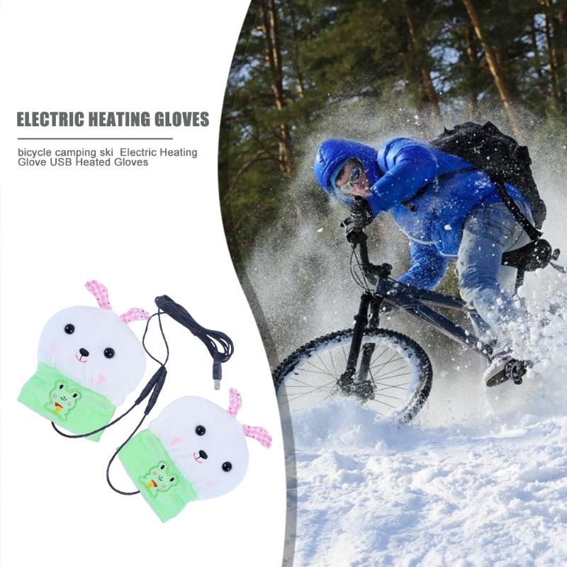 

Winter Hand Warmer Gloves Female Knitted Half Finger Mittens Male WIndproof Short Golves USB Heated Mitten Half Finger, As pic