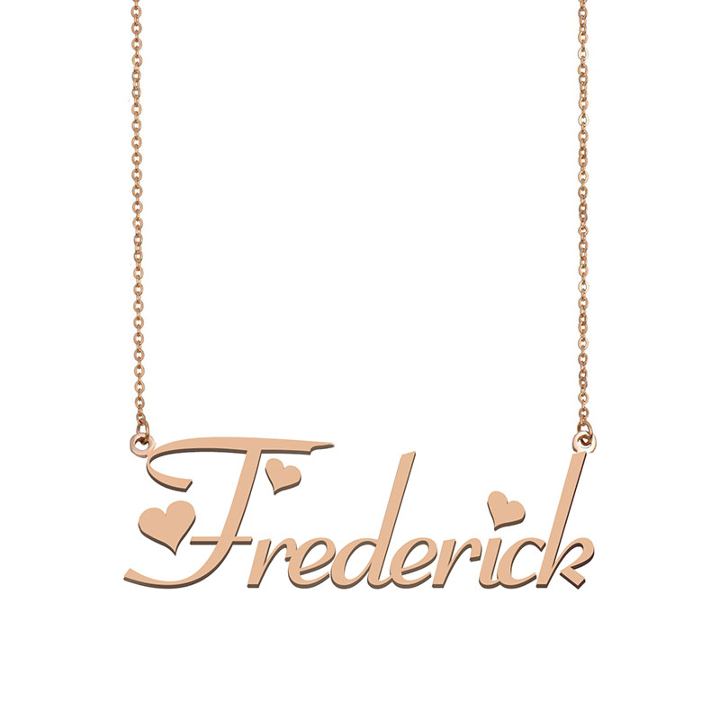Frederick Custom Name Necklace Personalized Pendant for Men Boys Birthday Gift Best Friends Jewelry 18k Gold Plated Stainless Steel-image-601387939