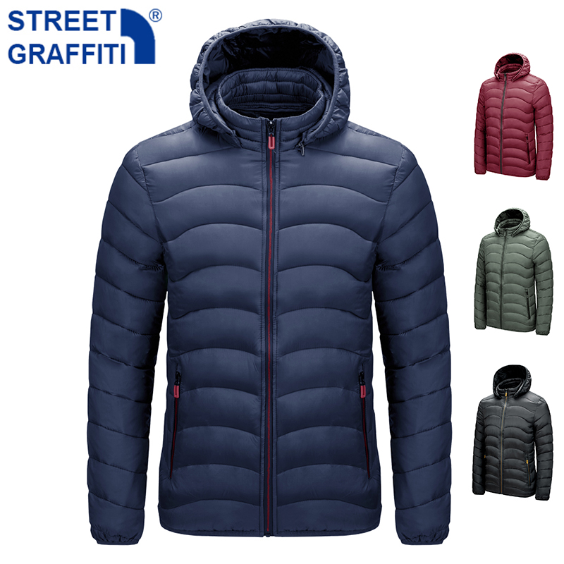 

Men 2021 Winter Brand Warm Waterproof Thi Jaet Parkas Coat Men New Autumn Windproof Detachable hat Slim Parkas Jaet Men, Grey