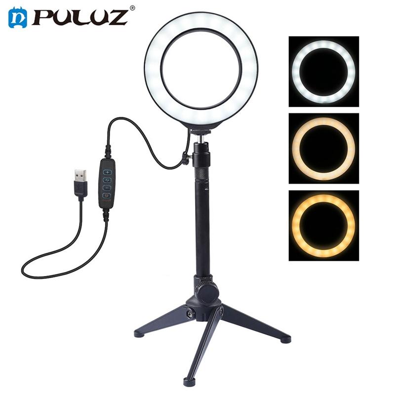 

HOT-PULUZ PKT3031 4.7Inch 3 Modes Dimmable LED Ring Light Head for YouTube Video Vlogging Makeup Compensator Tik Tok Selfie Ligh