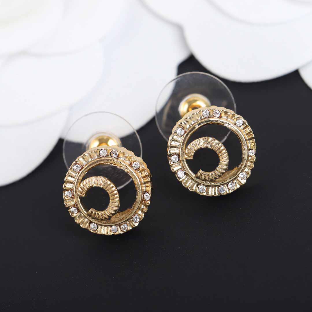 

Luxurious quality round shape stud earring with diamond for women wedding jewelry gift free shipping PS3571