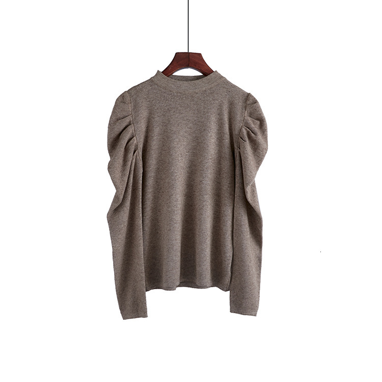 

2021 New Fashion Jumper Autumn Winter Knitted Sweater Women Korean Oversized Sweaters Female Puff Sleeve Wild Knit Pullover Btfu, Long sleeve blue
