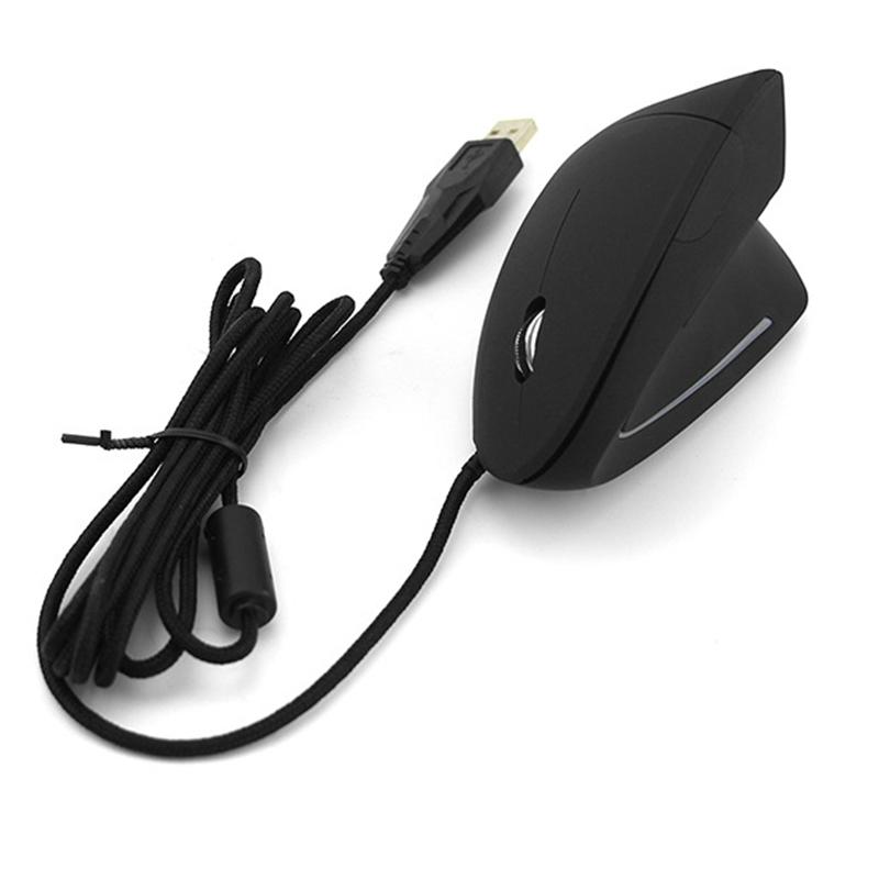 

5Th-Gen Wired Vertical Mouse Ergonomic LED Backlit Light 3200DPI Right-Hand USB Wired Mouse for Computer
