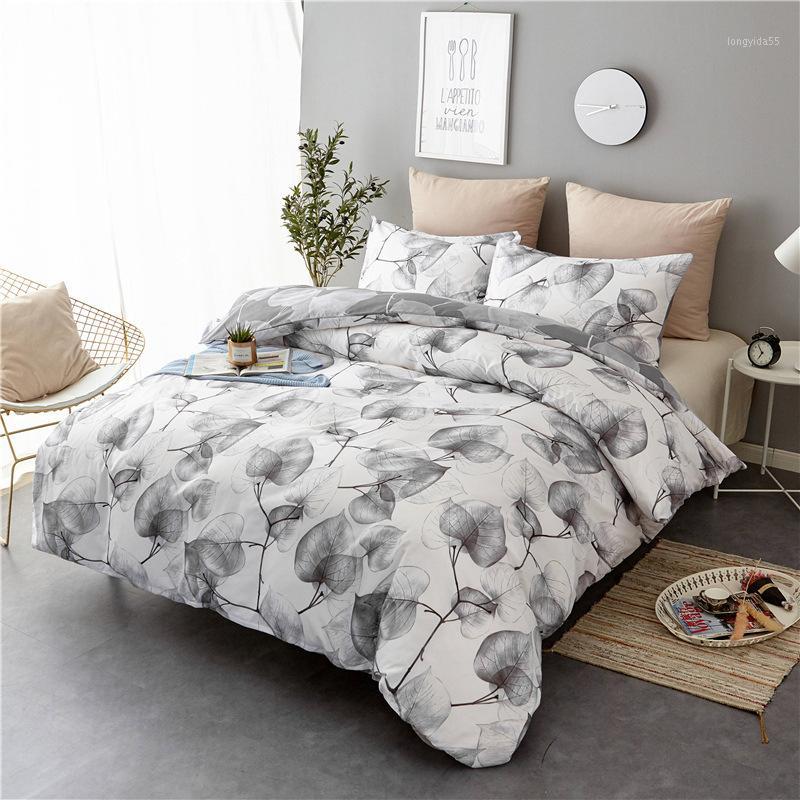 

US EU Size Home Textile Black Lattice Duvet Cover Pillowcase Bed Sheet Simple Boy Bedding Sets 2/3Pcs Single Double Bedlinen1, 05