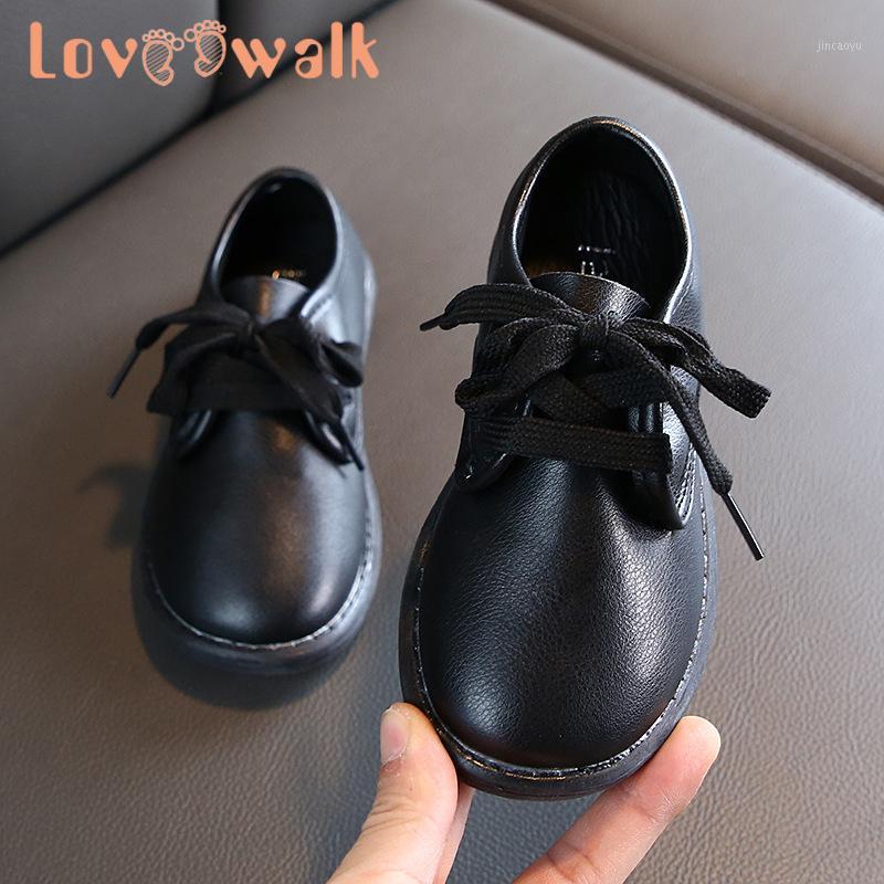 

Boys Girls Leather School Shoes Spring/Autumn Toddler Baby Shoes Anti slip Flats Heel Soft Kids Casual Leather1, Black