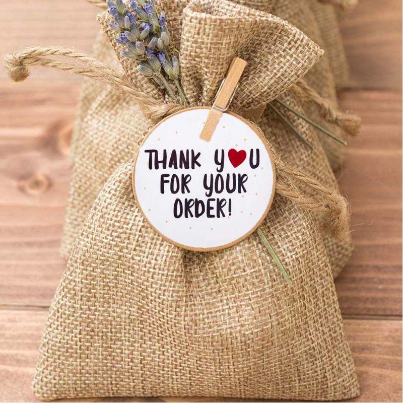 

500pcs/roll Round Thank You for Your Order Heart Sticker Handmade Seal Labels