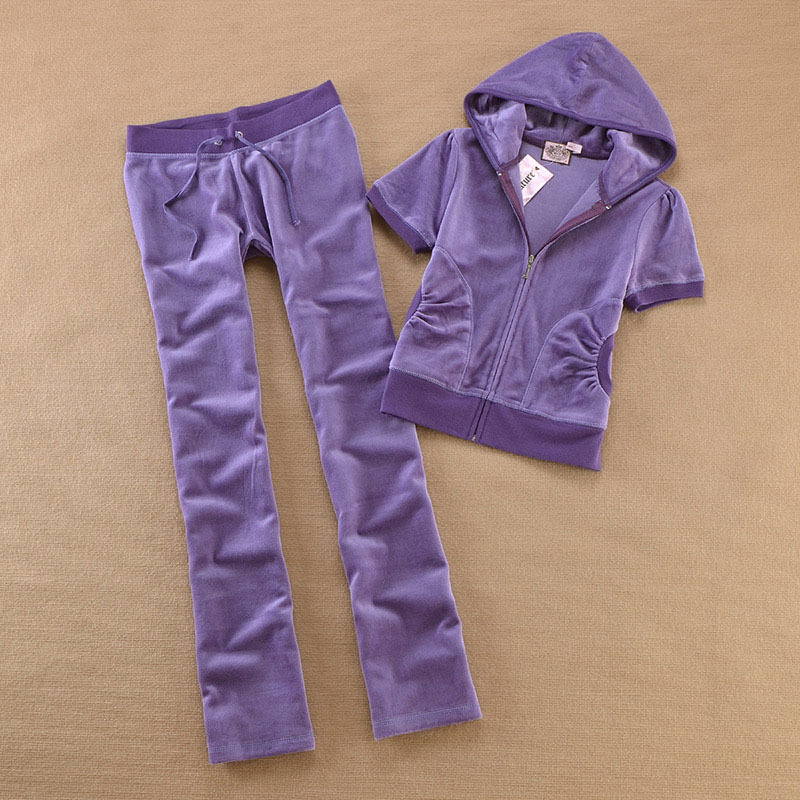 

Velvet Pure Color Casual Practice Sportsuit Hoodies Tops and Mode Jeans Summer Clothes for Women Xs-xl P0mi, Color 8