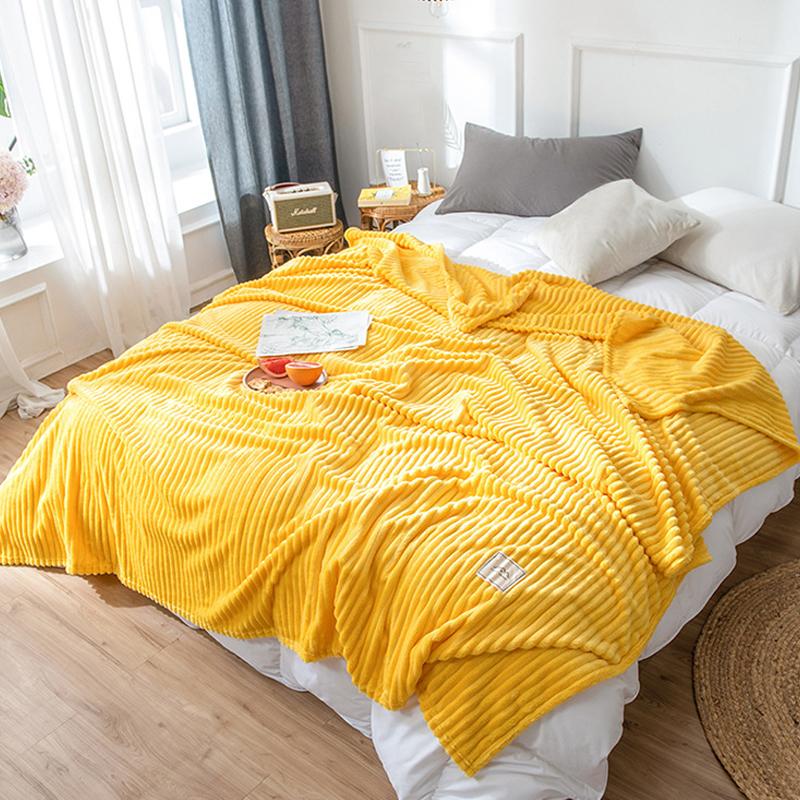 

Super Soft Quilted Flannel Blankets For Beds Solid Striped Mink Throw Sofa Cover Bedspread Winter Warm Thickness Throw Blanket