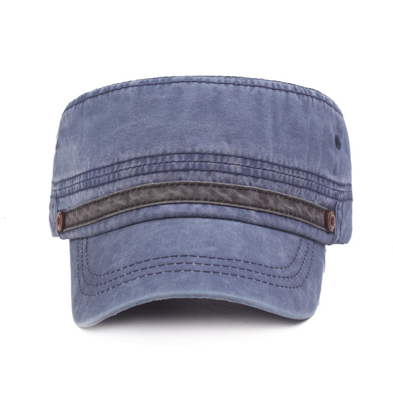 

Casual Cotton Male Flat Cap Men Adjustable Vintage Cap Army Hat Retro Solid Color Comfortable Hats High Quality, Black