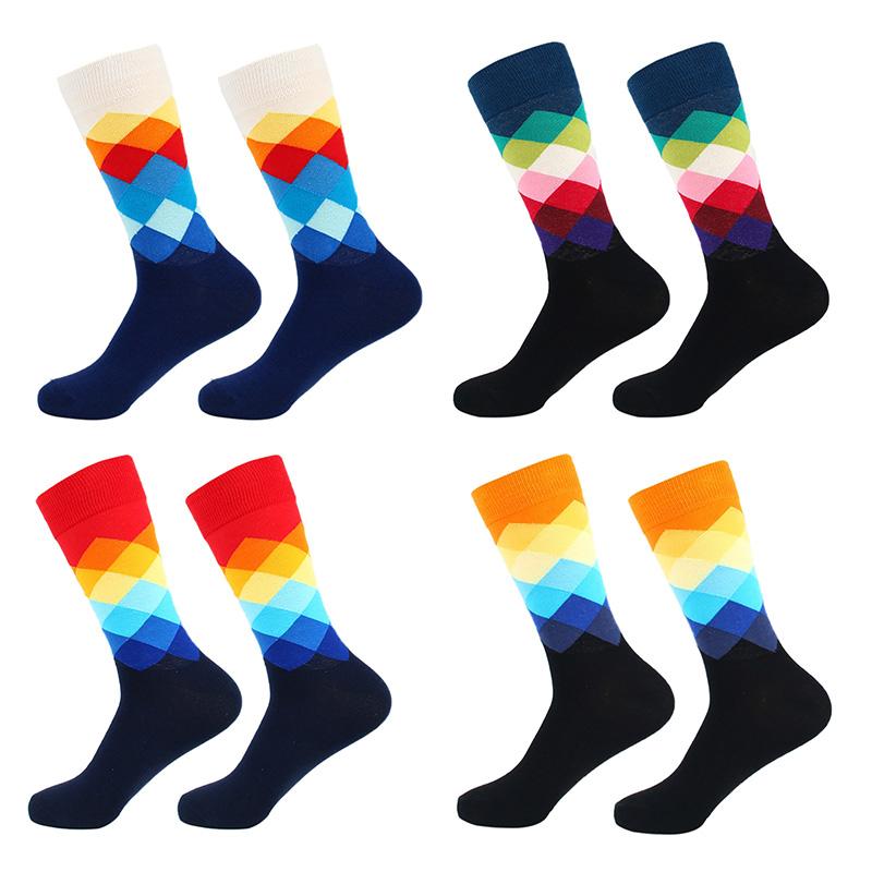 

Rainbow Knee-High Socks Woman Men Cycling Running Basketball Breathable Soft Multi-Color Cotton Blend Compression Stockings, A9