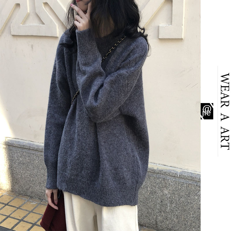 

Womens Fashion Casual Sweater Woman Trendy Casual Clothes Student Joker Coat Round Neck Top Winter Warm Autumn New High Quality Hot Simple, Blue