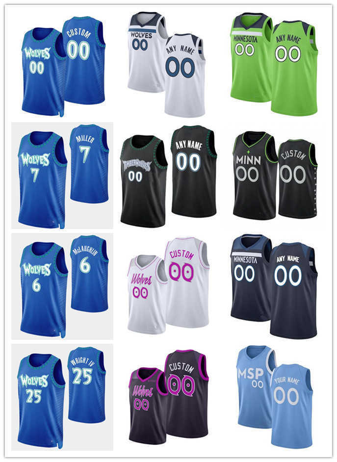 

75th Men Women Youth Custom Minnesota's Timberwolves's 6 McLaughlin Nathan 13 Nathan Knight 9 Bolmaro McKinley 25 Wright IV Basketball Jerse, Black;red