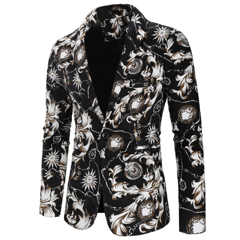 

Male Suit Blazer Printed Men Slim Jacket Vintage Suits Fashion Luxury Formal wedding Dress Stage Costumes for Singers, X05