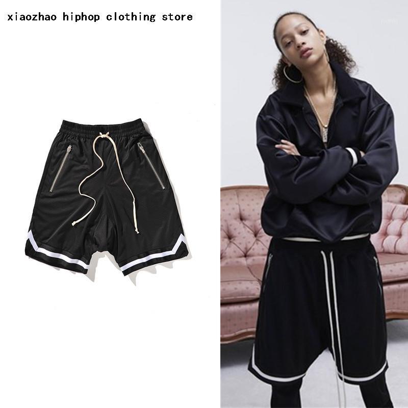 

Men's Shorts Wholesale- High Quality 2021 Summer Mesh Drawstring Men/women Fashion Hiphop Street Clothes1, Black