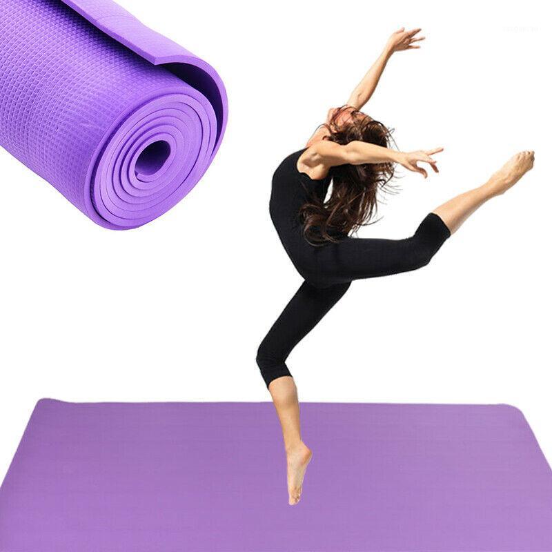 

6mm Beginner Thick Non Slip Exercise Yoga Mats Gym Fitness Pilates Physio Foam Camping Yoga Mat1, Purple