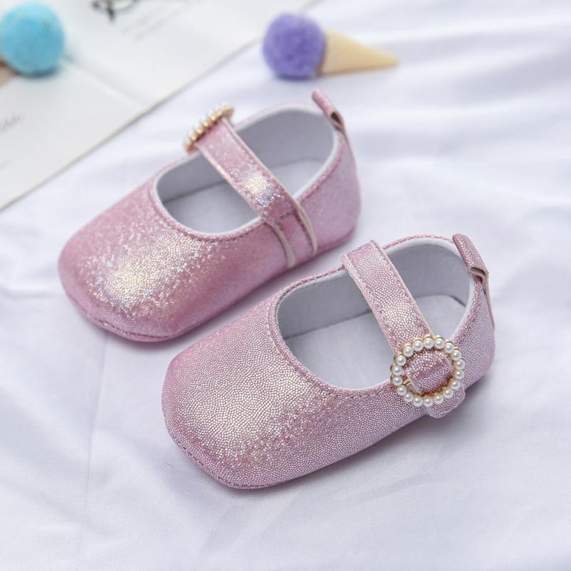 

Baby Shoes Shallow Princess Prewalkers Newborn Girl Pearl Buckle Shoes Fashion Glossy First Walker Baby Kids Girls Shoe12