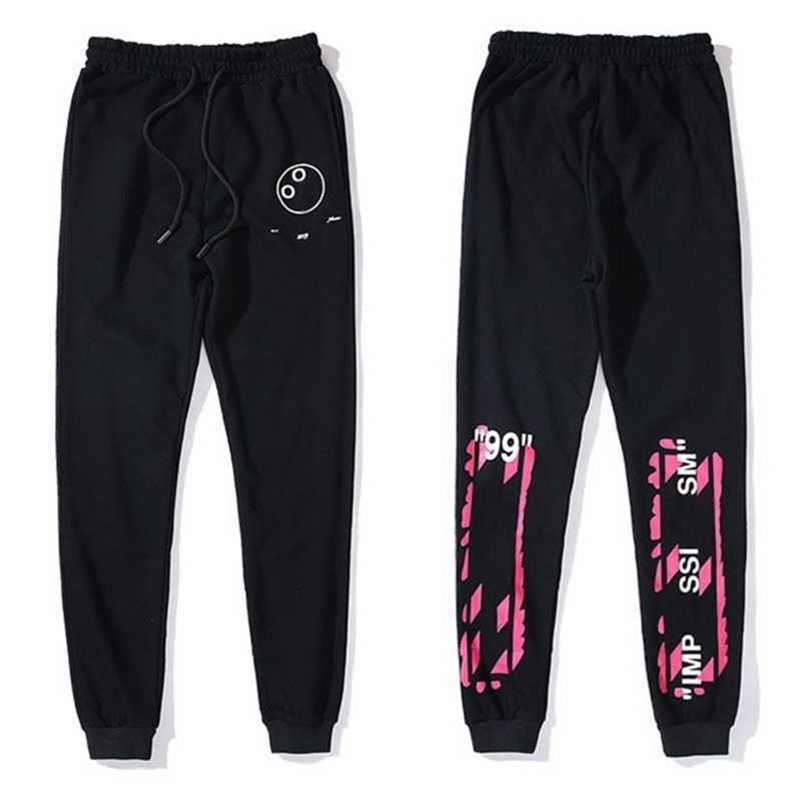 

Men' Brand Fashion Pants Offs Loose Street Trendy Designer Women' Arrow Printed Trousers Cotton Terry Sports Pant Casual Black