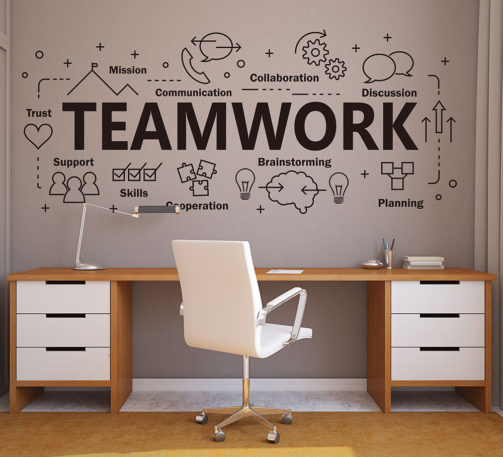 

Large Teamwork Office Wall Decal Inspirational Quote Teamwork Cooperation Plan Vinyl Wall Sticker For Office Decoration Z819 201204