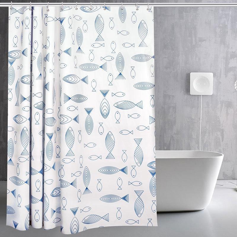 

Printing Waterproof Shower Curtain Toilet Partition Curtain with Hook Home Decoration1